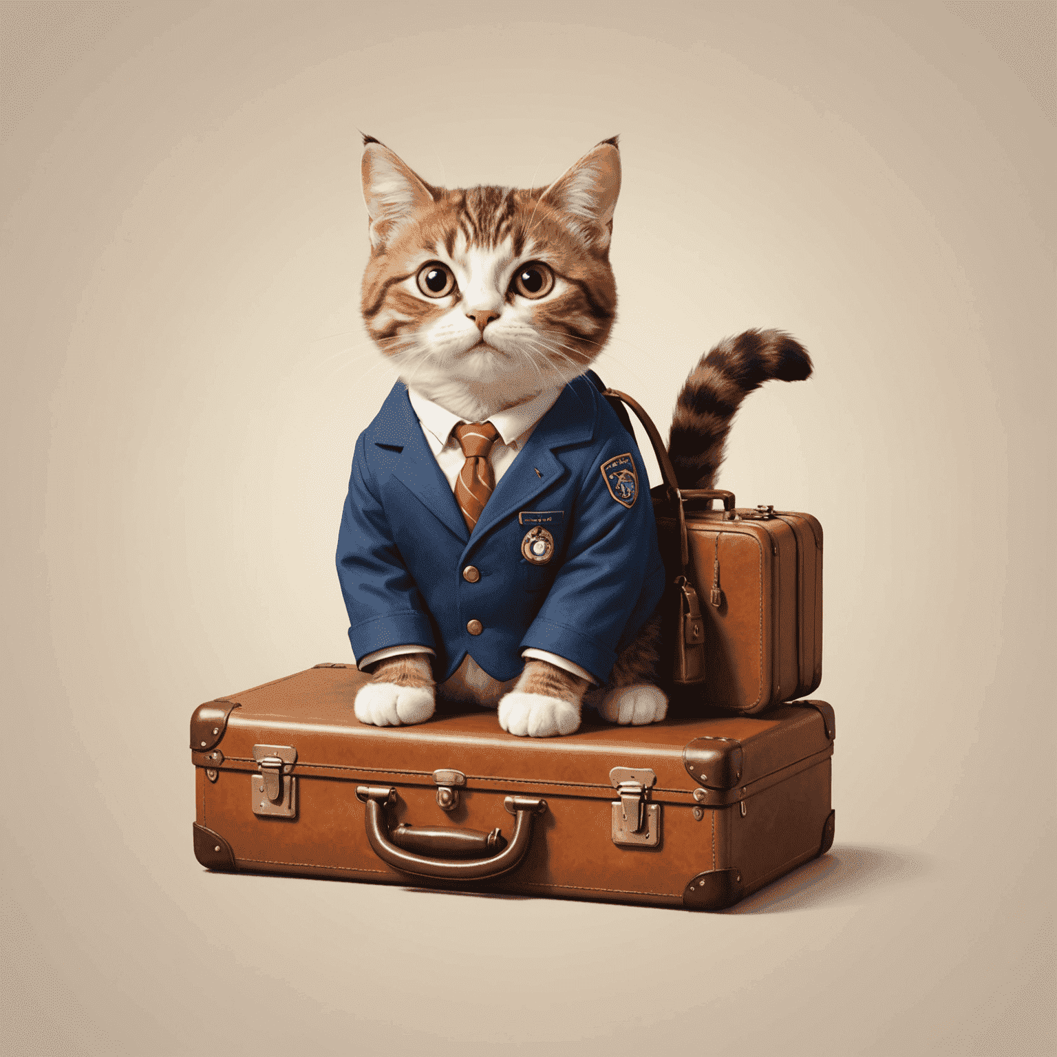 Catslaptolken Travel logo featuring a playful cat with a suitcase