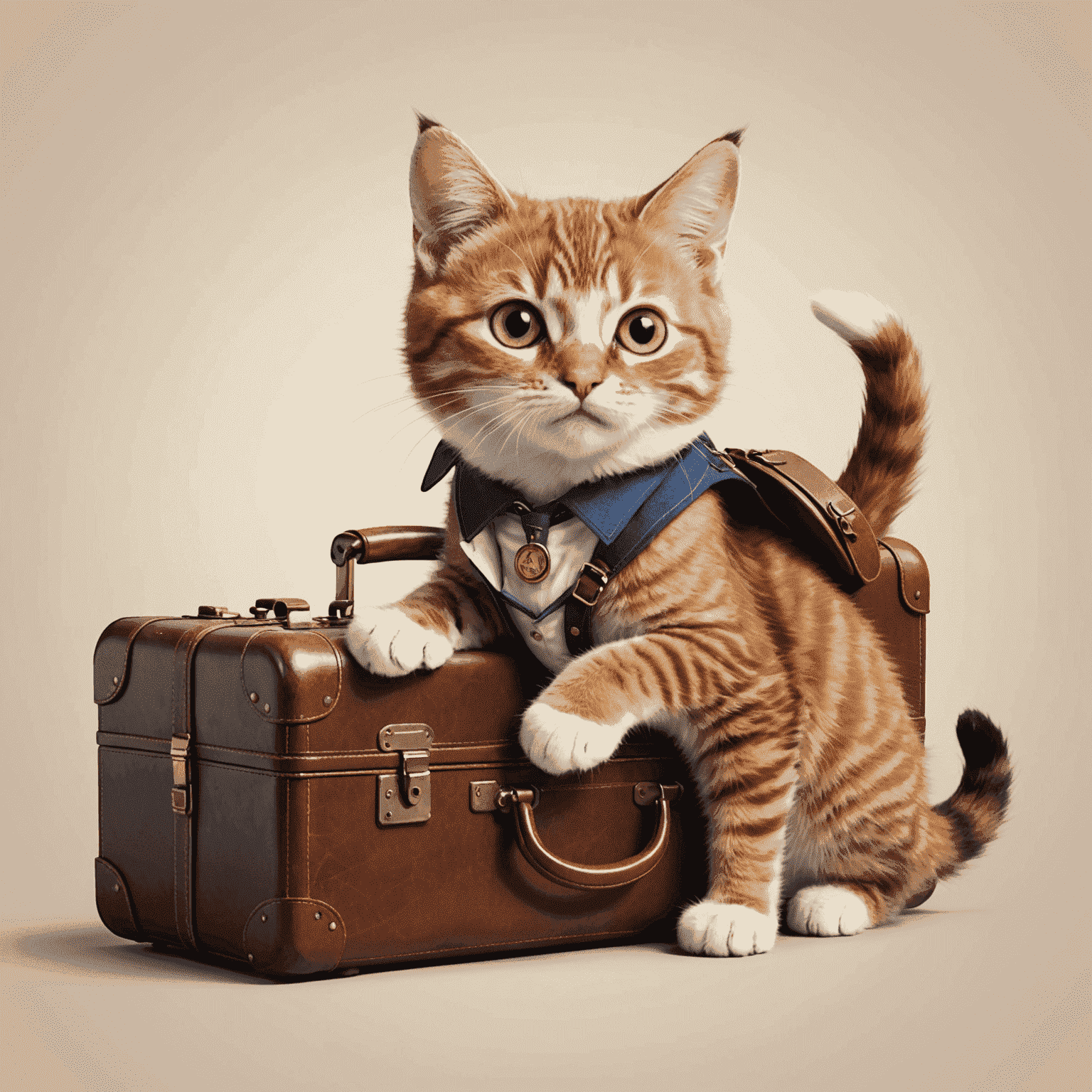 Catslaptolken Travel logo featuring a playful cat with a suitcase