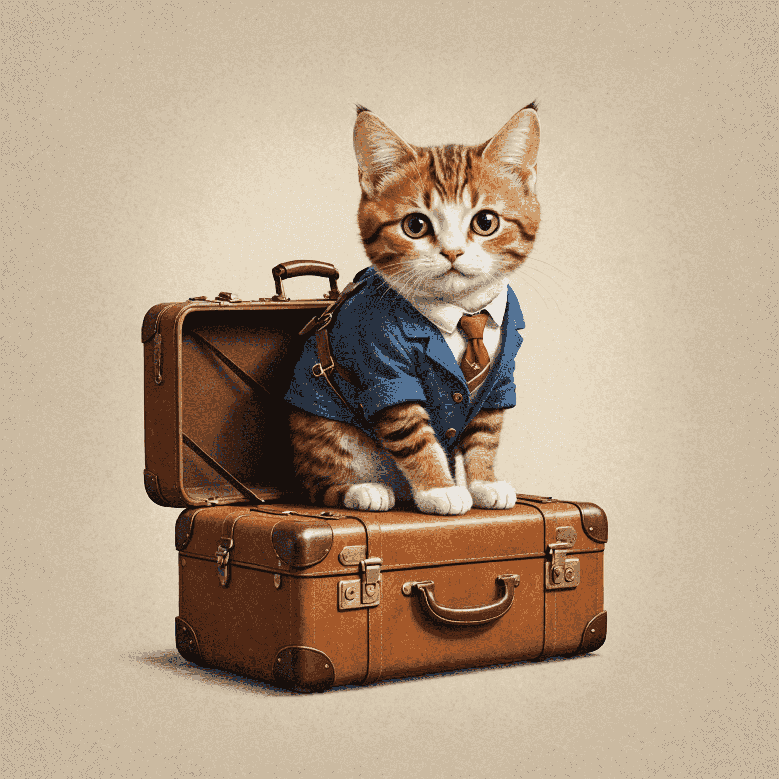 Catslaptolken Travel logo featuring a playful cat with a suitcase