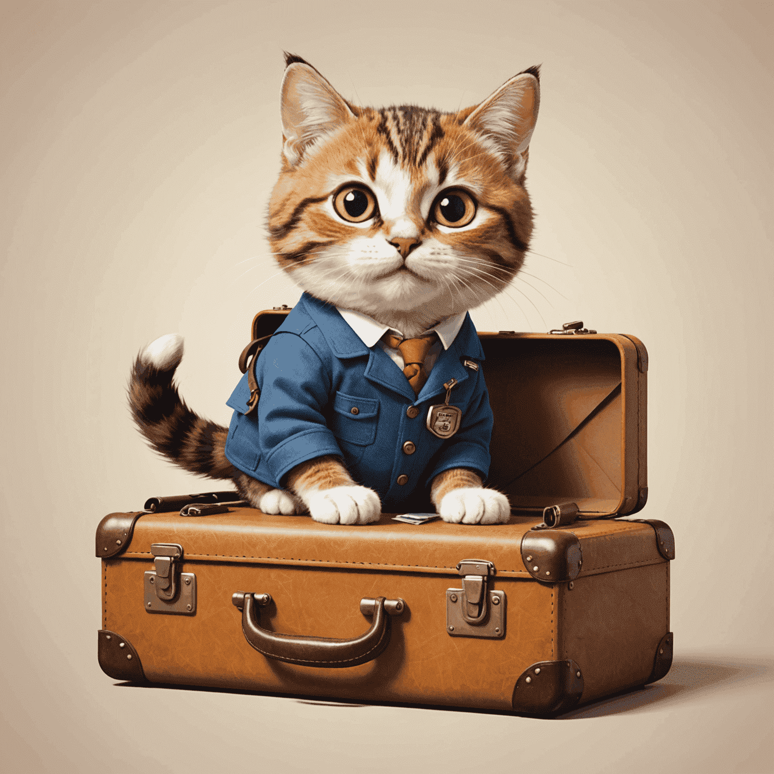 Catslaptolken Travel logo featuring a playful cat with a suitcase