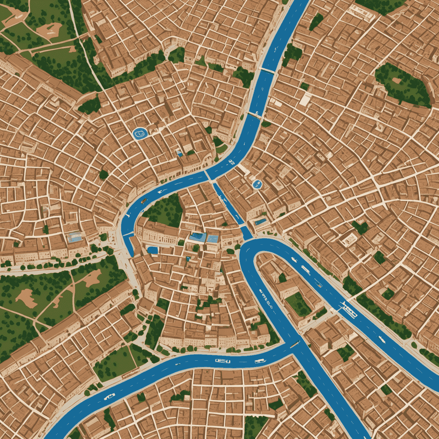 Map showing the location of Catslaptolken Travel Office in Rome, Italy. The map displays the surrounding area of Via Roma, with nearby landmarks and streets clearly visible.