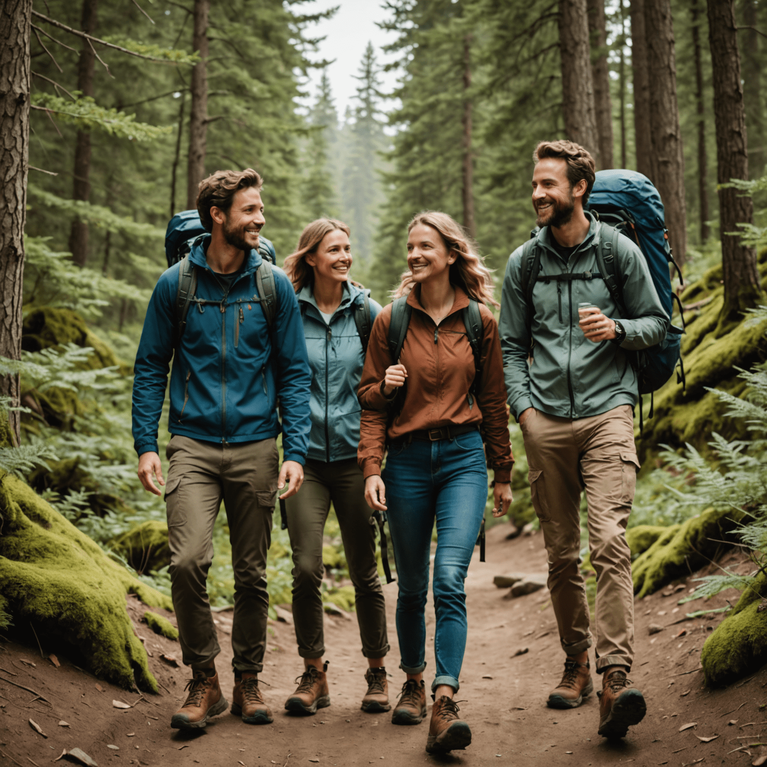 A group of friends enjoying a local hiking trail, representing the micro-adventure trend